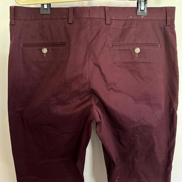 Men's Express Photographer Pants 34x32 Burgundy Twill 5-Pocket Button Closure - Picture 2 of 9